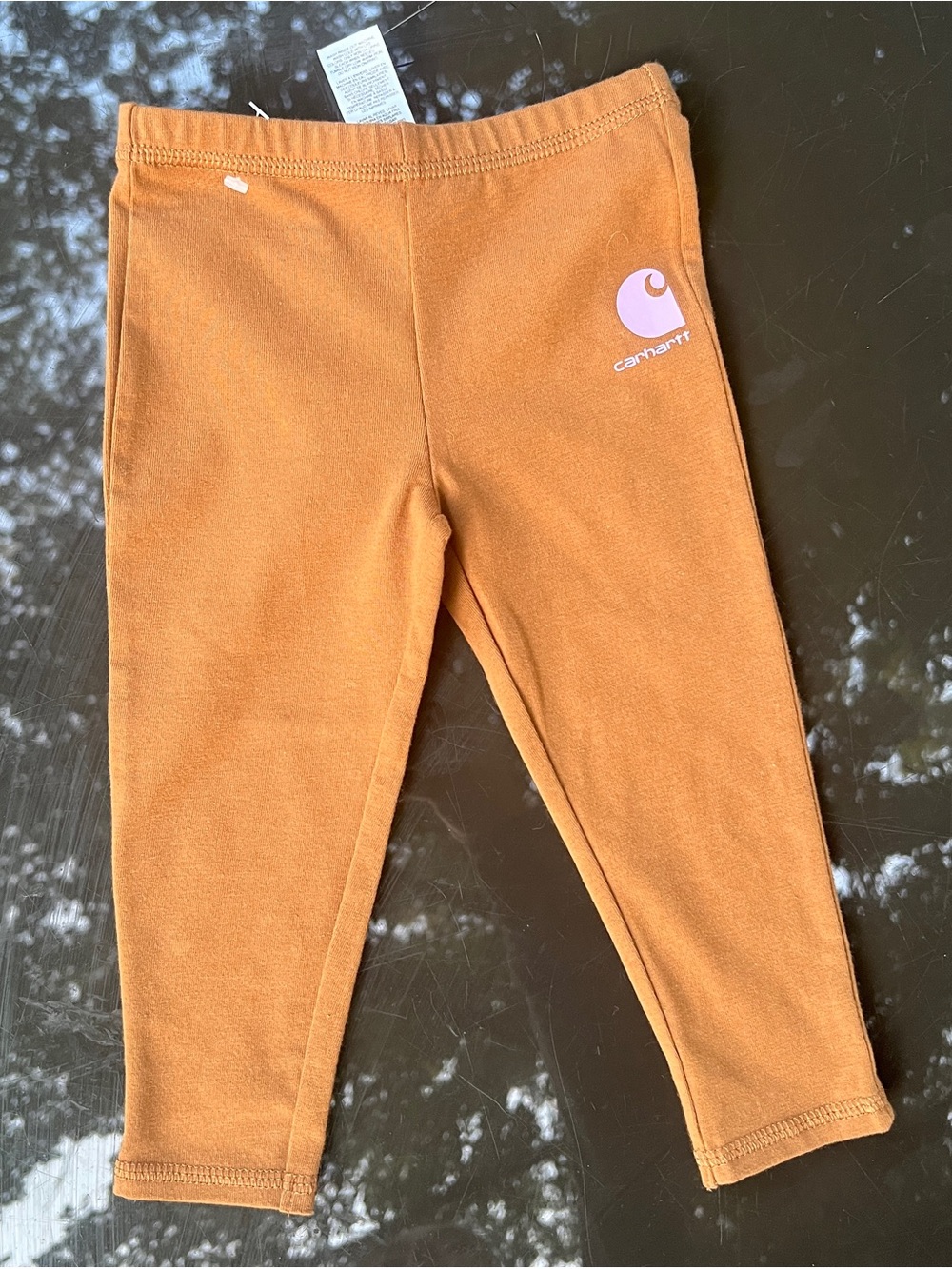 Carhartt Kids Rust Orange Logo Stretch Leggings